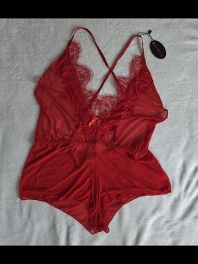 Avidlove Lace Trim Romper Teddy – Women's Lingerie XL